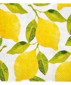 Sophistiplate Lemons 2-Ply Cocktail Napkins, 16-pk
