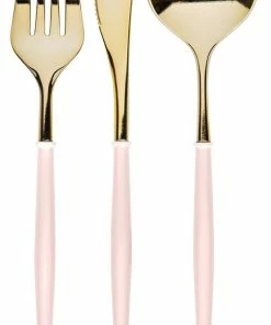 Sophistiplate Premium Two Toned Metallic Cutlery, 24-pk, Gold/Blush
