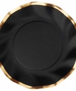 Sophistiplate Solid Black Luncheon/Salad Plates, 8-pk