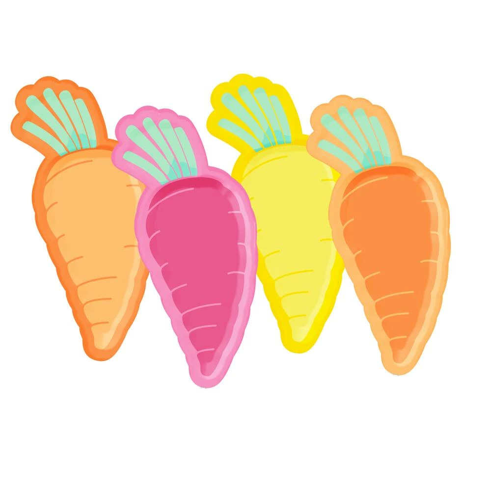 Sophistiplate Hoppy Easter Die Cut Carrot Plates, 8-pk