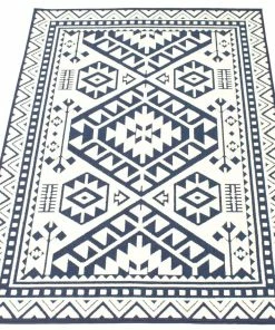 Ecarpet Gallery ECARPET Aaya Indoor/Outdoor Area Rug, Blue/White, Assorted Sizes