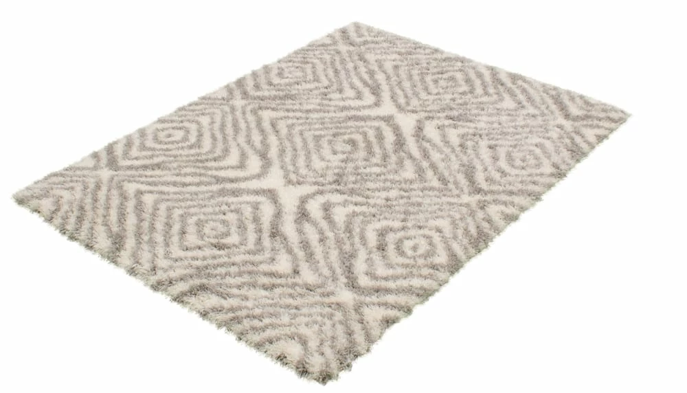 Ecarpet Gallery ECARPET Agadir Abstract Indoor Area Shag Rug, Ivory, 47-in X 71-in