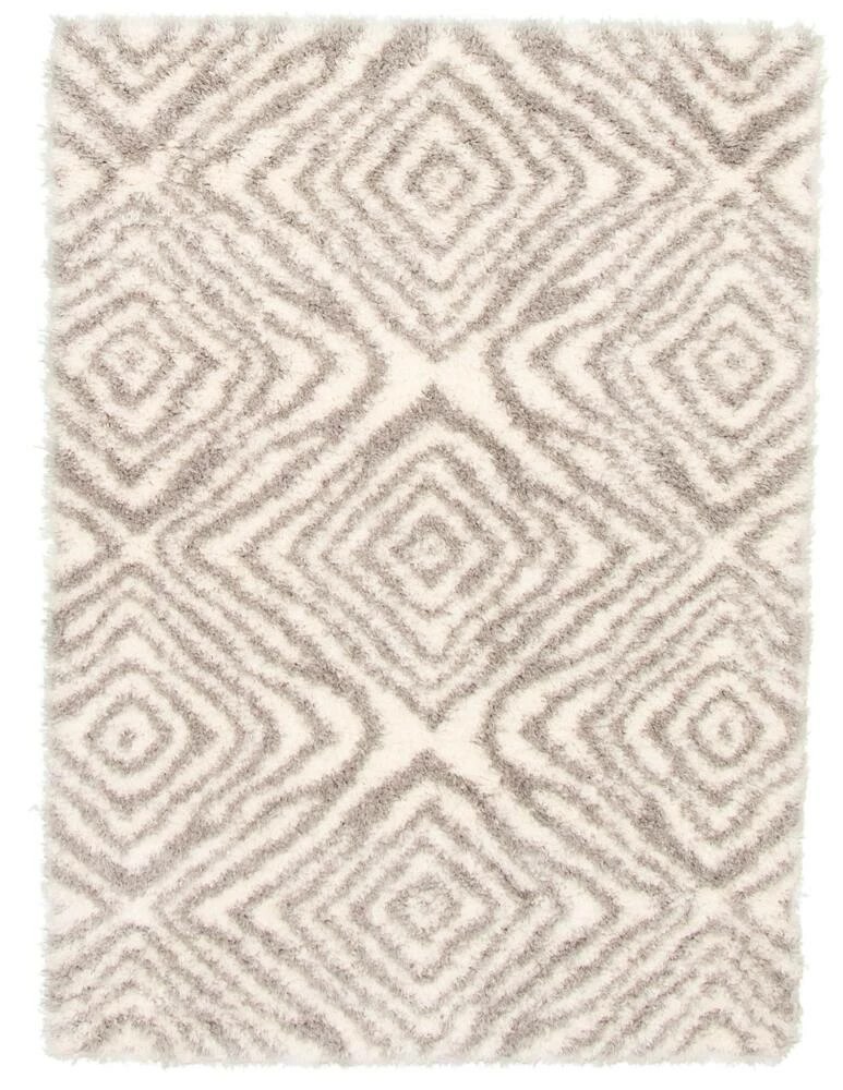 Ecarpet Gallery ECARPET Agadir Abstract Indoor Area Shag Rug, Ivory, 47-in X 71-in - Image 3