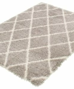 Ecarpet Gallery ECARPET Agadir Diamond Indoor Area Shag Rug, Grey, Assorted Sizes