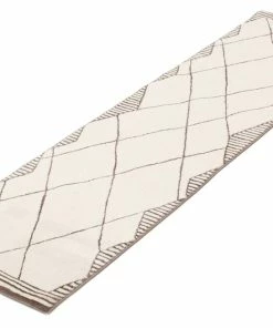 Ecarpet Gallery ECARPET Amina Indoor Geometric Area Rug /Runner, Ivory, Assorted Sizes