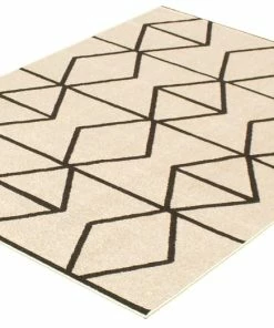 Ecarpet Gallery ECARPET Ana Indoor Geometric Area Rug, Ivory/Brown, Assorted Sizes