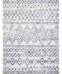 Ecarpet Gallery ECARPET Astrid Indoor Area Rug, White/Navy, Assorted Sizes