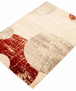 Ecarpet Gallery ECARPET Bellagio Indoor Geometric Area Rug, Ivory/Red, Assorted Sizes