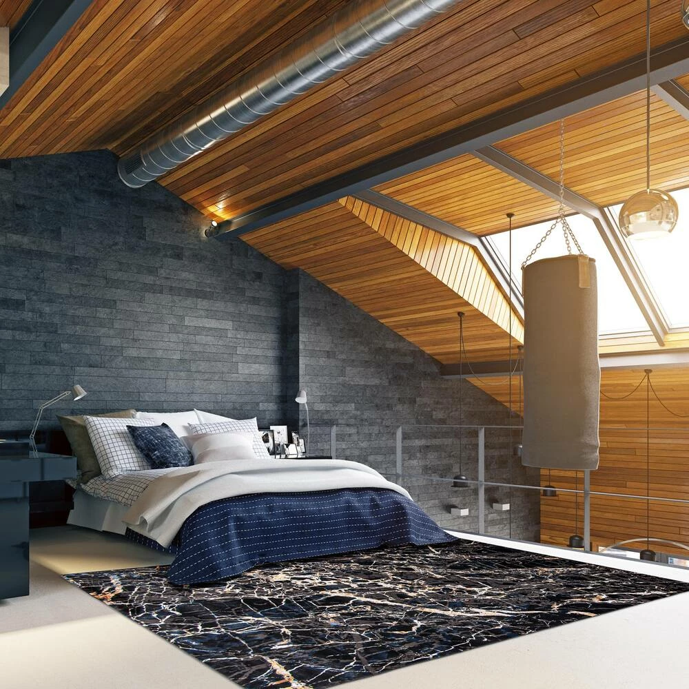 Ecarpet Gallery ECARPET Marble Indoor Area Rug, Black, Assorted Sizes - Image 8