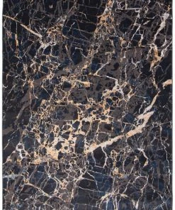 Ecarpet Gallery ECARPET Marble Indoor Area Rug, Black, Assorted Sizes