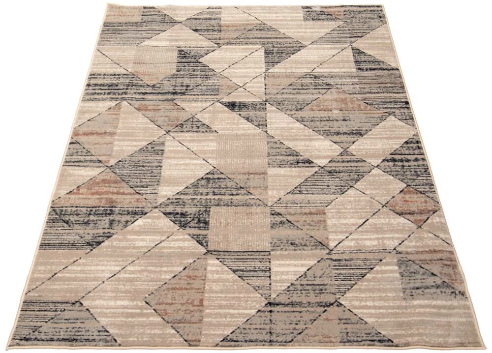 Ecarpet Gallery ECARPET Brea Indoor Geometric Area Rug, Beige/Black, Assorted Sizes
