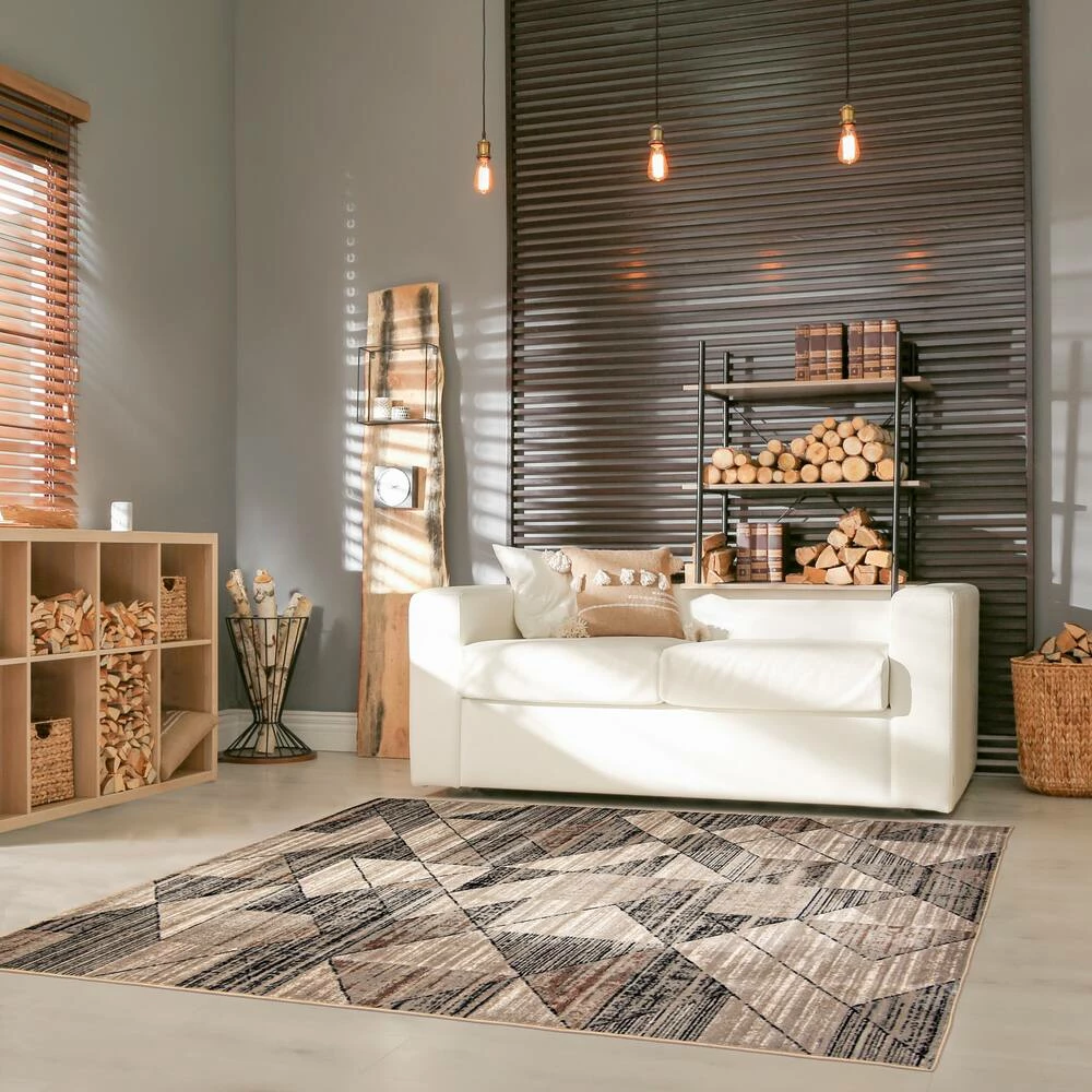 Ecarpet Gallery ECARPET Brea Indoor Geometric Area Rug, Beige/Black, Assorted Sizes - Image 9