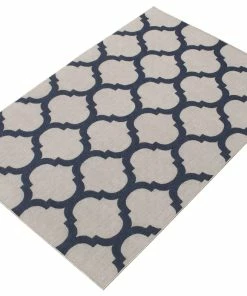 Ecarpet Gallery ECARPET Cambridge Indoor/Outdoor Geometric Area Rug, Grey/Navy, Assorted Sizes