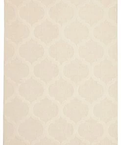 Ecarpet Gallery ECARPET Cambridge Indoor/Outdoor Geometric Area Rug, Ivory, Assorted Sizes
