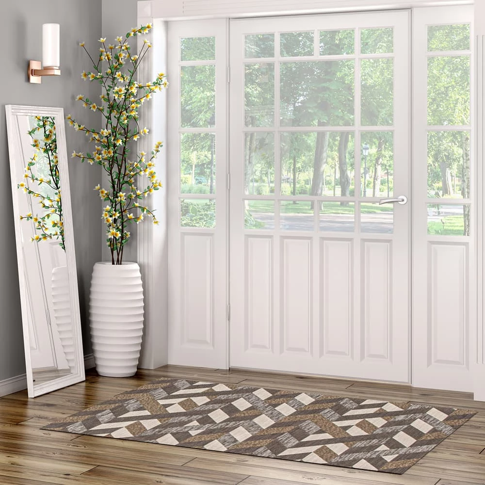 Ecarpet Gallery ECARPET Combo Pack Bellisima Indoor Geometric Area Rug/Runner, 2-pc, Dark Brown, Assorted Sizes - Image 4