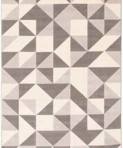 Ecarpet Gallery ECARPET Delta Indoor Geometric Area Rug, Grey, Assorted Sizes