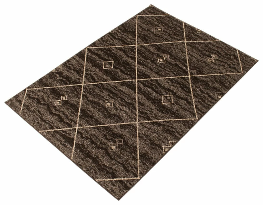 Ecarpet Gallery ECARPET Devos Indoor Geometric Area Rug, Brown/Ivory, Assorted Sizes