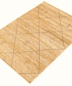 Ecarpet Gallery ECARPET Devos Indoor Geometric Area Rug, Ivory/Gold, Assorted Sizes