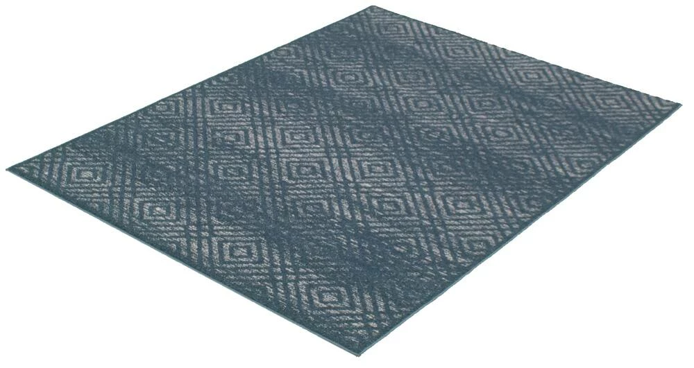 Ecarpet Gallery ECARPET Ember Rectangle Indoor Geometric Area Rug, Petrol, Assorted Sizes