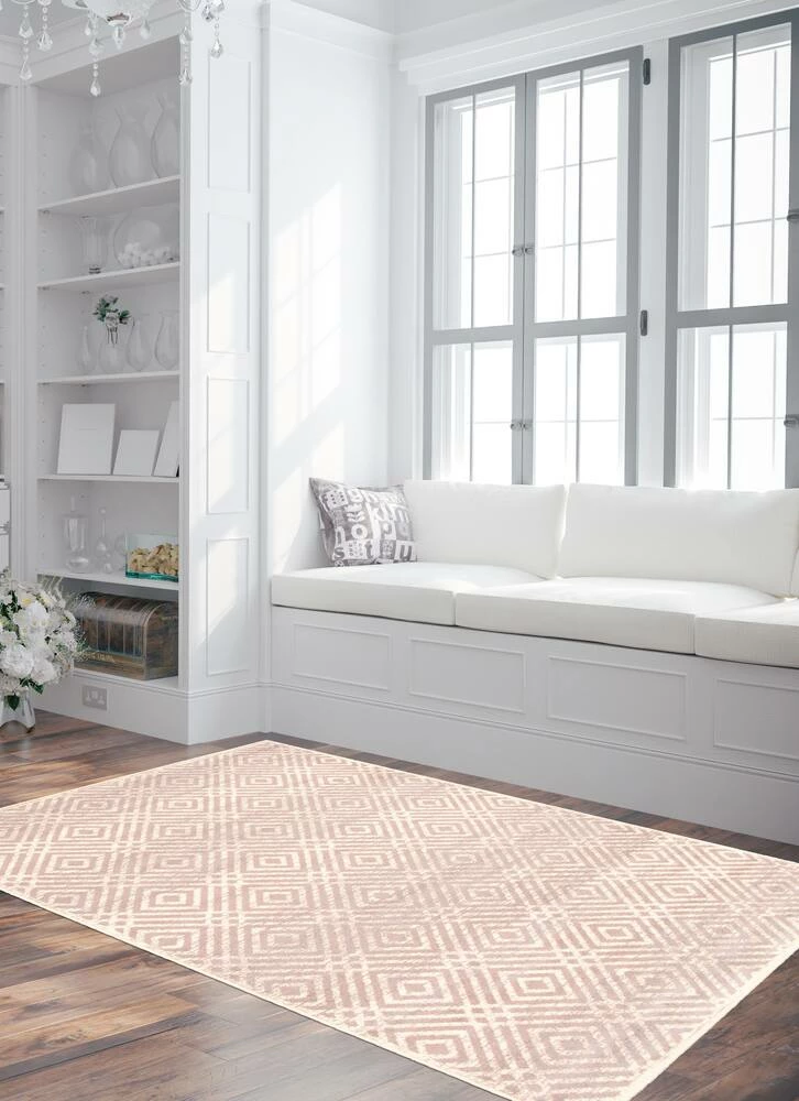 Ecarpet Gallery ECARPET Ember Rectangle Indoor Geometric Area Rug, Silver/Pink, Assorted Sizes - Image 9