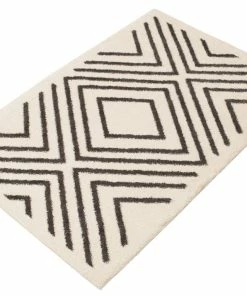 Ecarpet Gallery ECARPET Giada Indoor Geometric Area Shag Rug, Ivory, Assorted Sizes