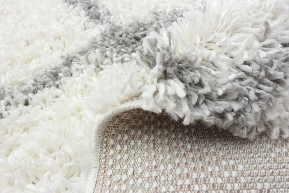 Ecarpet Gallery ECARPET Grammercy Diamond Indoor Area Shag Rug, Cream/Grey, Assorted Sizes - Image 4