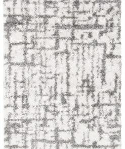 Ecarpet Gallery ECARPET Grammercy Urban Indoor Area Shag Rug, Cream/Light Grey, Assorted Sizes