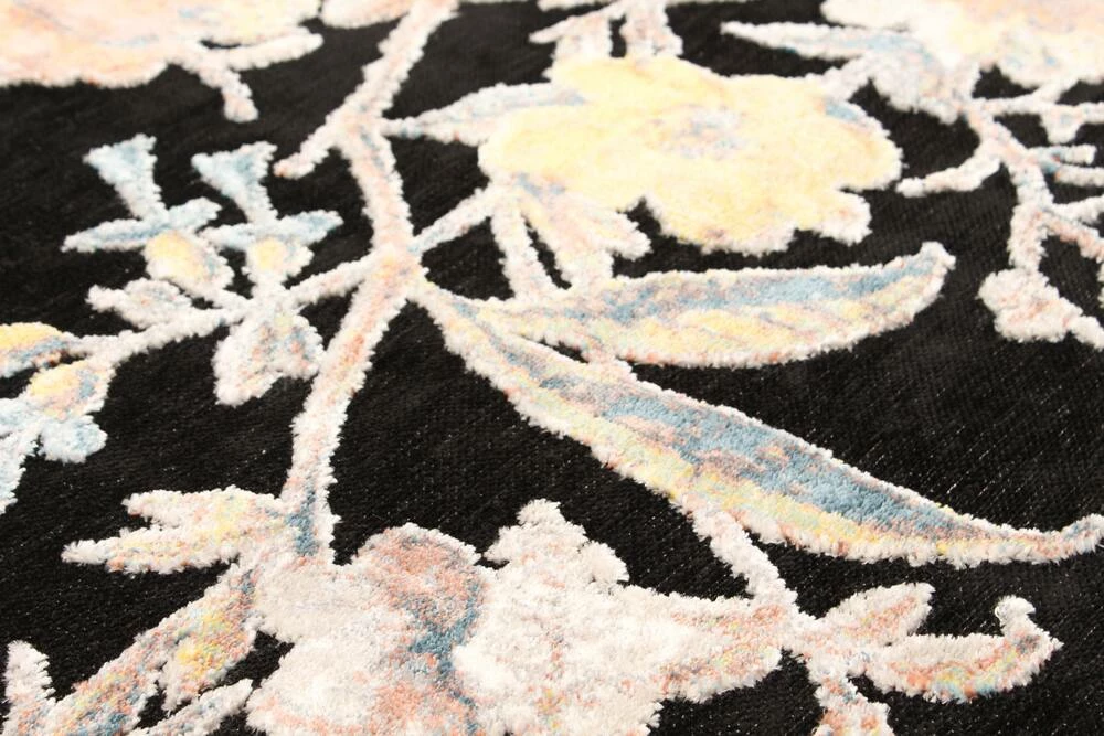 Ecarpet Gallery ECARPET Lotus Floral Indoor Area Rug, Black, Assorted Sizes - Image 8