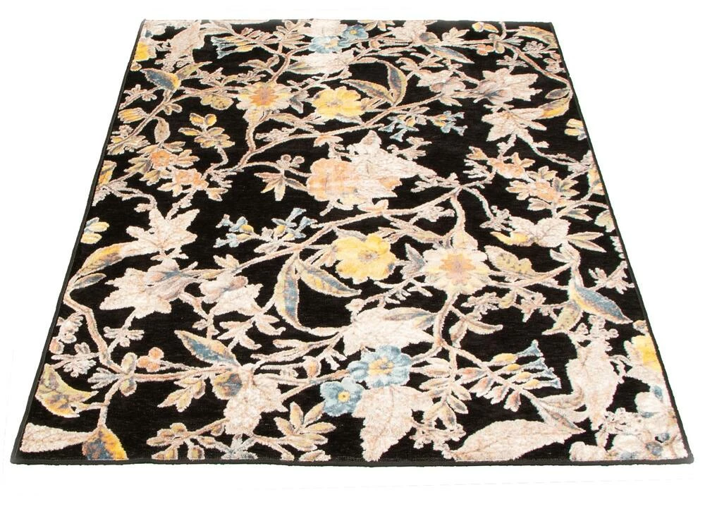 Ecarpet Gallery ECARPET Lotus Floral Indoor Area Rug, Black, Assorted Sizes - Image 2