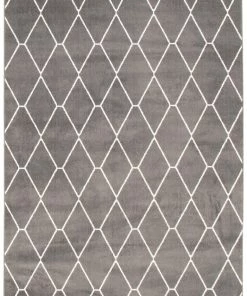 Ecarpet Gallery ECARPET Macy Diamante Indoor Geometric Area Rug, Dark Grey/White, Assorted Sizes