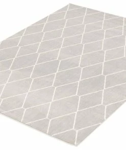 Ecarpet Gallery ECARPET Macy Diamante Indoor Geometric Area Rug, Grey/White, Assorted Sizes