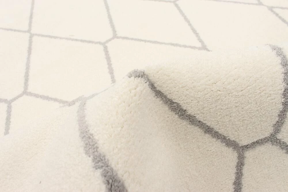 Ecarpet Gallery ECARPET Macy Diamante Indoor Geometric Area Rug, White/Grey, Assorted Sizes - Image 5