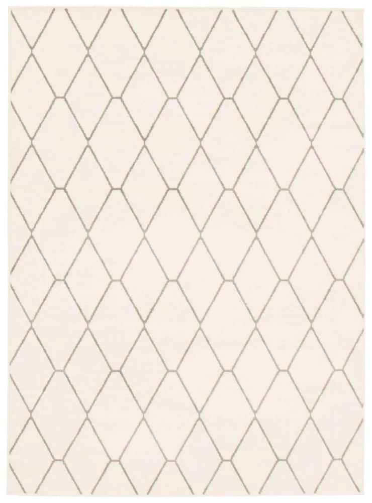Ecarpet Gallery ECARPET Macy Diamante Indoor Geometric Area Rug, White/Grey, Assorted Sizes - Image 3