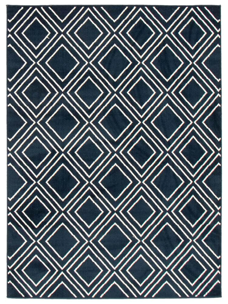 Ecarpet Gallery ECARPET Macy Geod Indoor Geometric Area Rug, Navy/White, Assorted Sizes