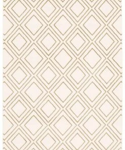 Ecarpet Gallery ECARPET Macy Geod Indoor Geometric Area Rug, White/Tan, Assorted Sizes