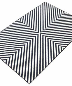 Ecarpet Gallery ECARPET Milan Indoor/Outdoor Area Rug, Blue/Ivory, Assorted Sizes