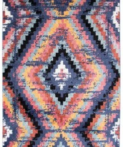 Ecarpet Gallery ECARPET Morocco Casa Indoor Area Rug, Navy, Assorted Sizes
