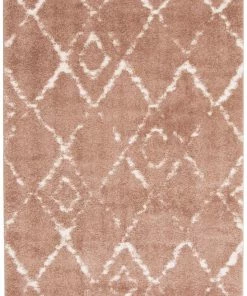 Ecarpet Gallery ECARPET Pandora Indoor Geometric Area Shag Rug, Pink, Assorted Sizes