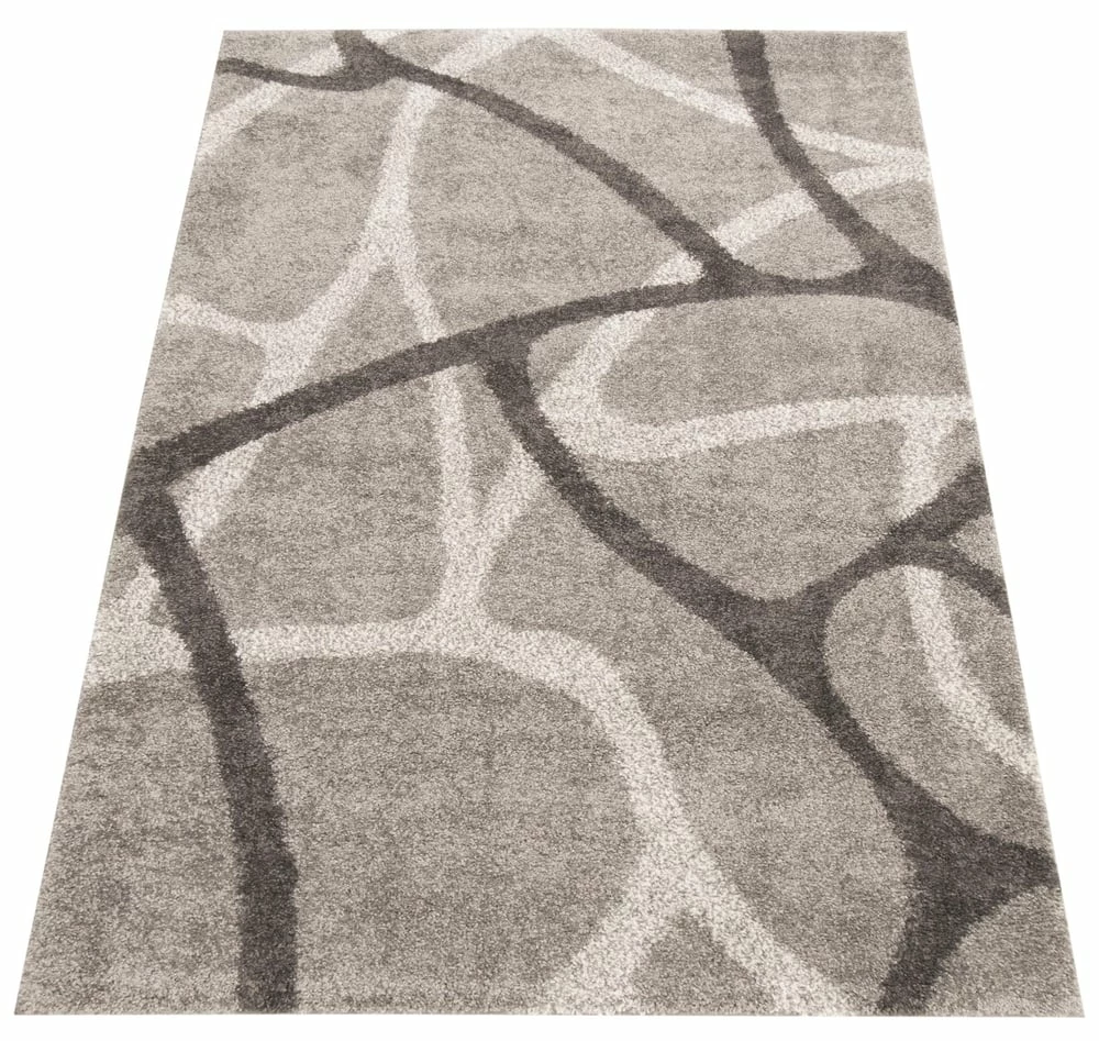 Ecarpet Gallery ECARPET Patina Indoor Area Shag Rug, Light Grey, Assorted Sizes