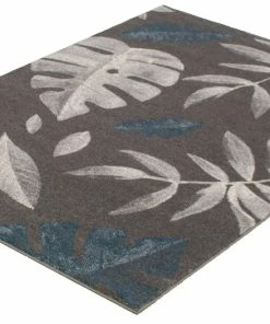 Ecarpet Gallery ECARPET Presly Indoor Floral Area Rug, Anthracite/Petrol, Assorted Sizes