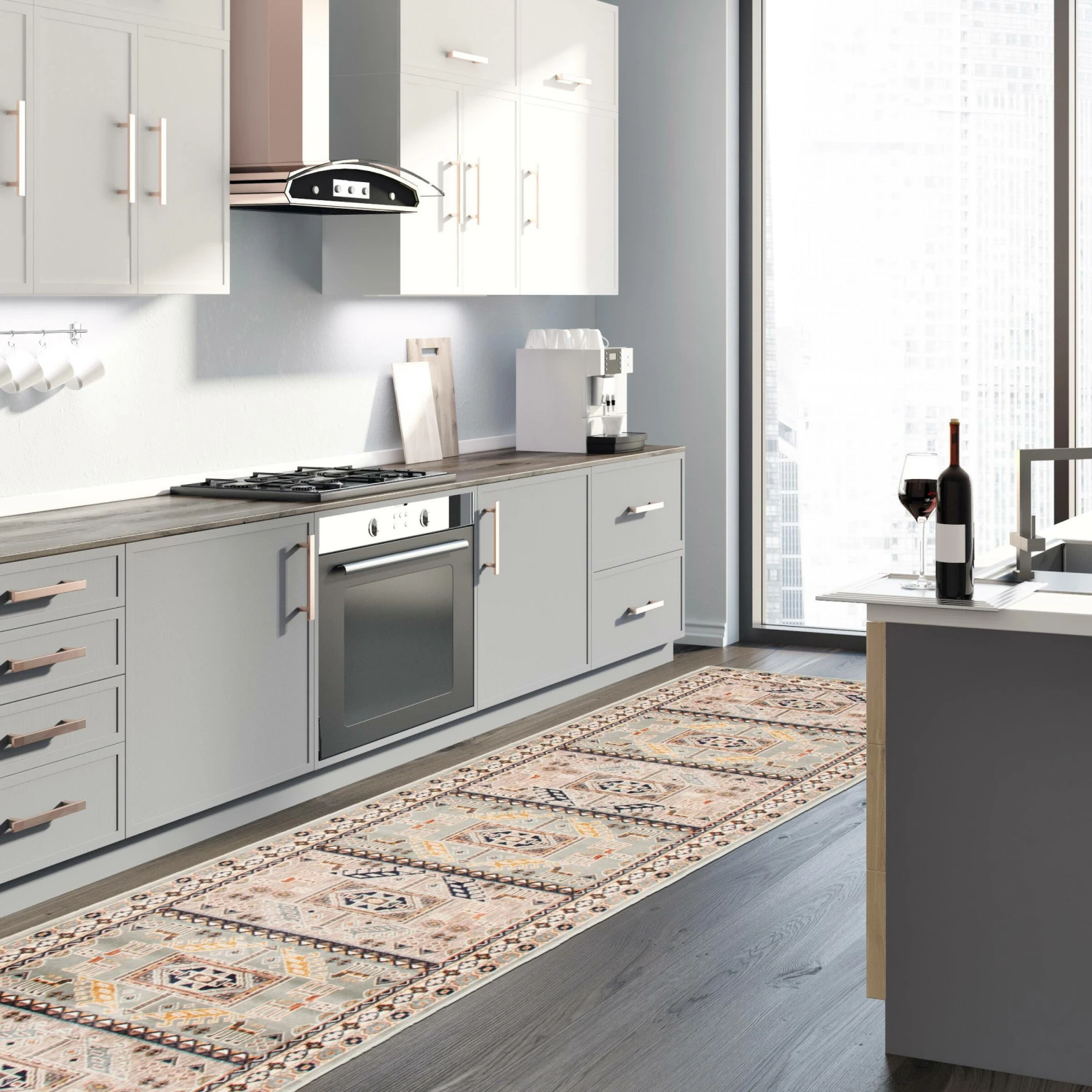 Ecarpet Gallery ECARPET Qashqai Indoor Area Rug/Runner, Teal, Assorted Sizes - Image 9