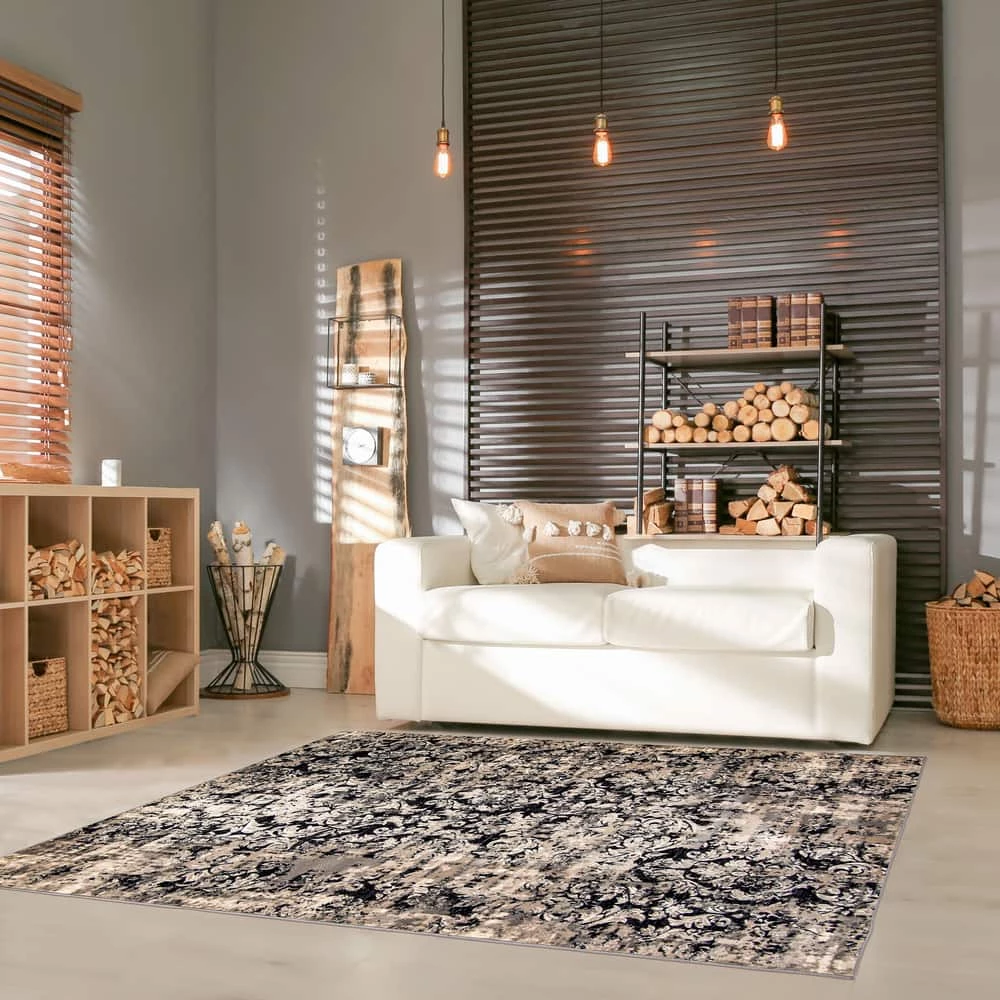 Ecarpet Gallery ECARPET Raven Indoor Area Rug, Ivory/Black, Assorted Sizes - Image 9