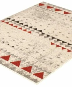Ecarpet Gallery ECARPET Remi Indoor Geometric Area Rug, Ivory/Red, Assorted Sizes