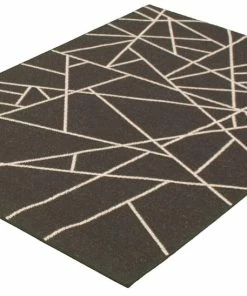 Ecarpet Gallery ECARPET Sisal Abstract Polypropylene Indoor Area Rug, Black/Silver, Assorted Sizes
