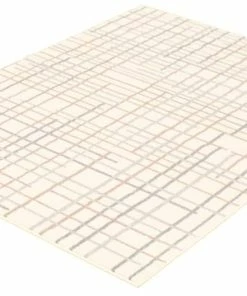 Ecarpet Gallery ECARPET Tessa Indoor Geometric Area Rug, Cream/Silver, Assorted Sizes