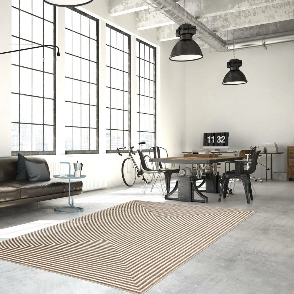 Ecarpet Gallery ECARPET Trona Indoor Geometric Area Rug, Taupe, Assorted Sizes - Image 9