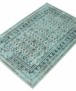 Ecarpet Gallery ECARPET Wilby Indoor Distressed/Overdyed Area Rug, Aqua, Assorted Sizes
