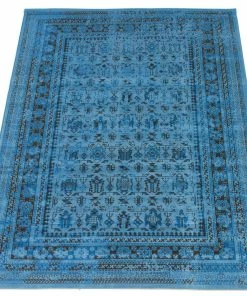 Ecarpet Gallery ECARPET Wilby Indoor Distressed/Overdyed Area Rug, Blue, Assorted Sizes