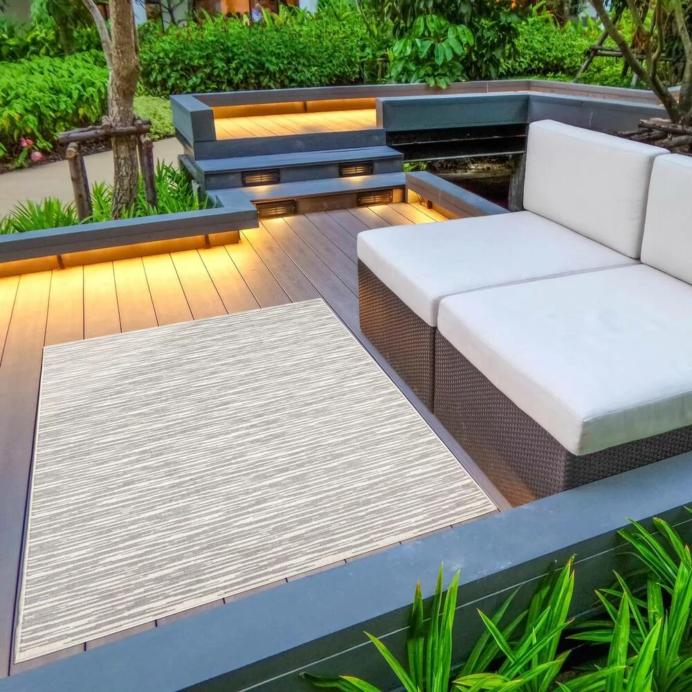 Ecarpet Gallery ECARPET Yeta Indoor/Outdoor Area Rug, Light Grey, Assorted Sizes - Image 9