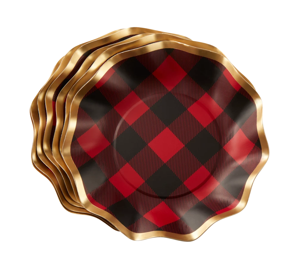 Sophistiplate Buffalo Check Appetizer Bowl, 8-pk